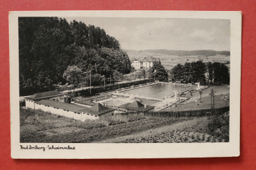 Ansichtskarte AK Bad Driburg 1930er Jahre Schwimmbad Freibad Umkleiden Turm Architektur Ortsansicht NRW